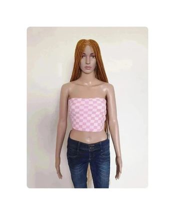 Magnifique crop top bustier damier