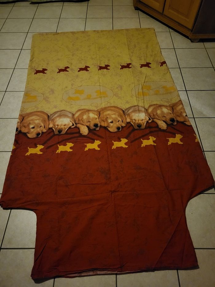 Housse de couette 140 par 200cm motif chiens - photo numéro 2