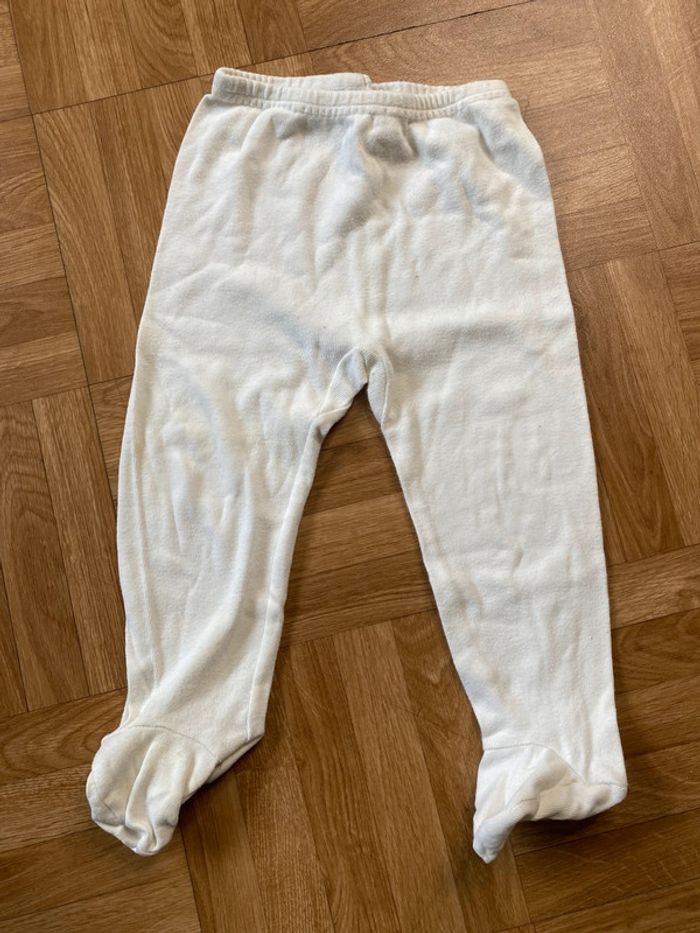 Pantalon jogging blanc taille 12 mois Petit Bateau