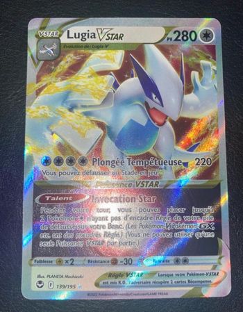 Carte Pokémon Lugia‑VSTAR 139/195 Ultra Rare Tempête Argenté
