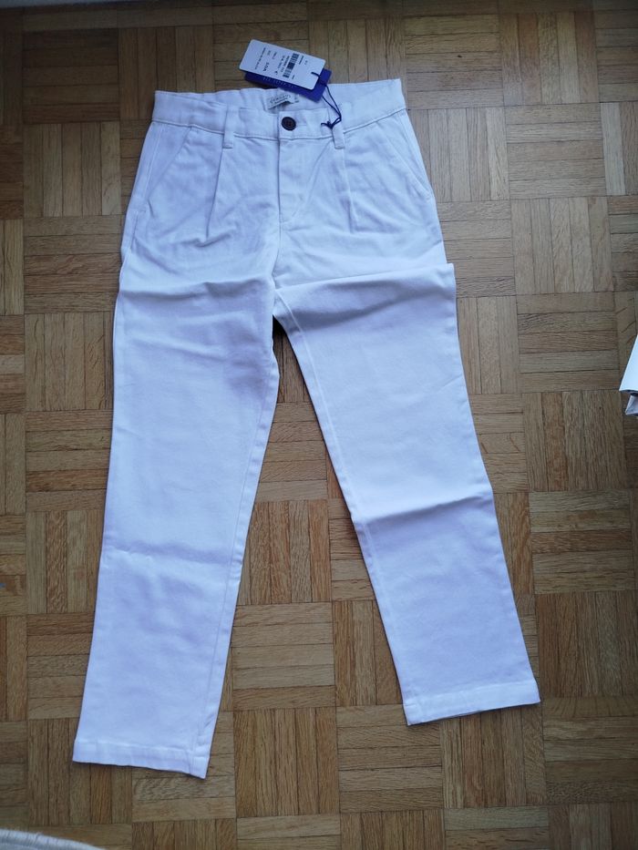 Pantalon jean Oft unisexe garçon fille blanc Cyrillus neuf - photo numéro 4