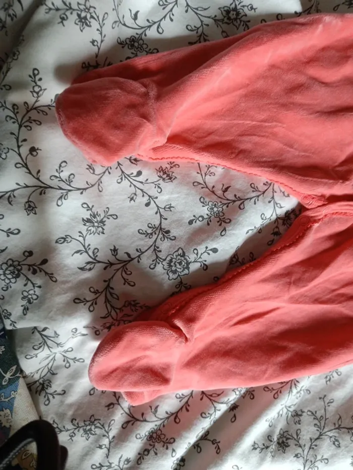 Pyjama velours orange vif petit bateau 67cm - photo numéro 3