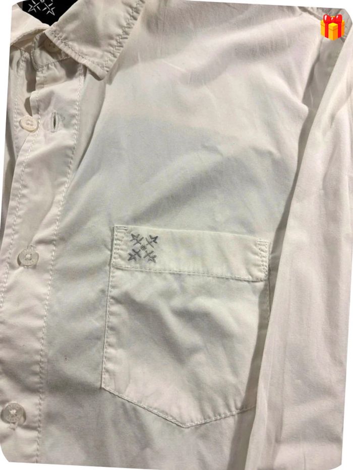 Chemise Vintage Oxbow logo brodé blanche - L - photo numéro 2