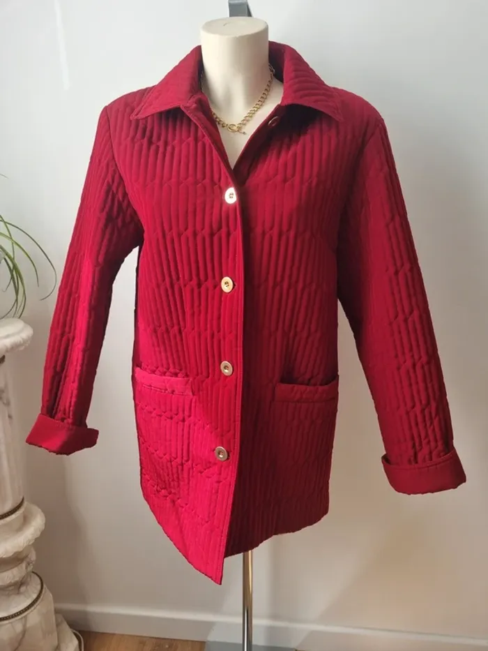 Veste rouge matelassé vintage - photo numéro 15