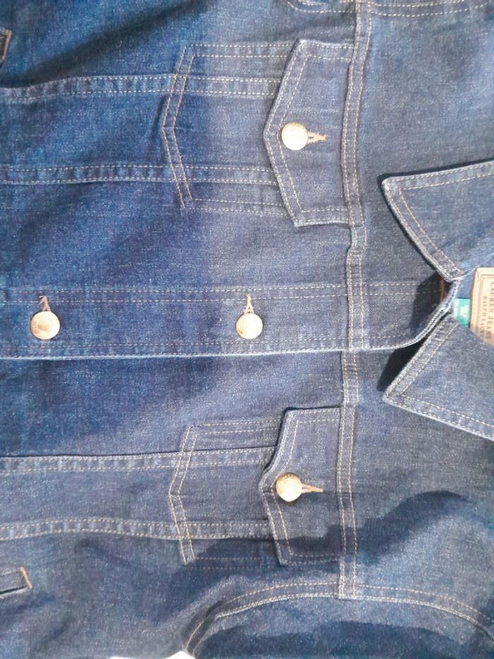 Magnifique veste en jean logo cuir Lauren jeans co ralph lauren - photo numéro 7