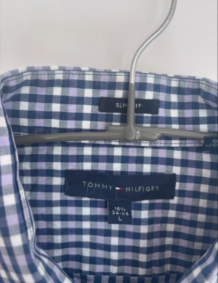 👔 Chemise slim fit Tommy Hilfiger ; Taille L - en parfait état - 100% coton - photo numéro 5
