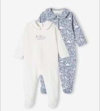 Lot de deux pyjamas en coton bio 
