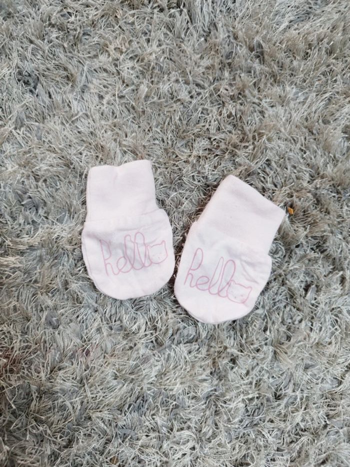 Lot Gants naissance anti griffures rose fille - photo numéro 3