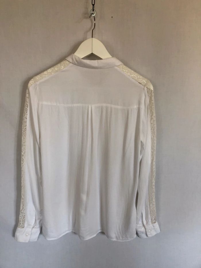 Chemise blanche manches longues dentelle Promod taille 36 38 très bon état - photo numéro 11