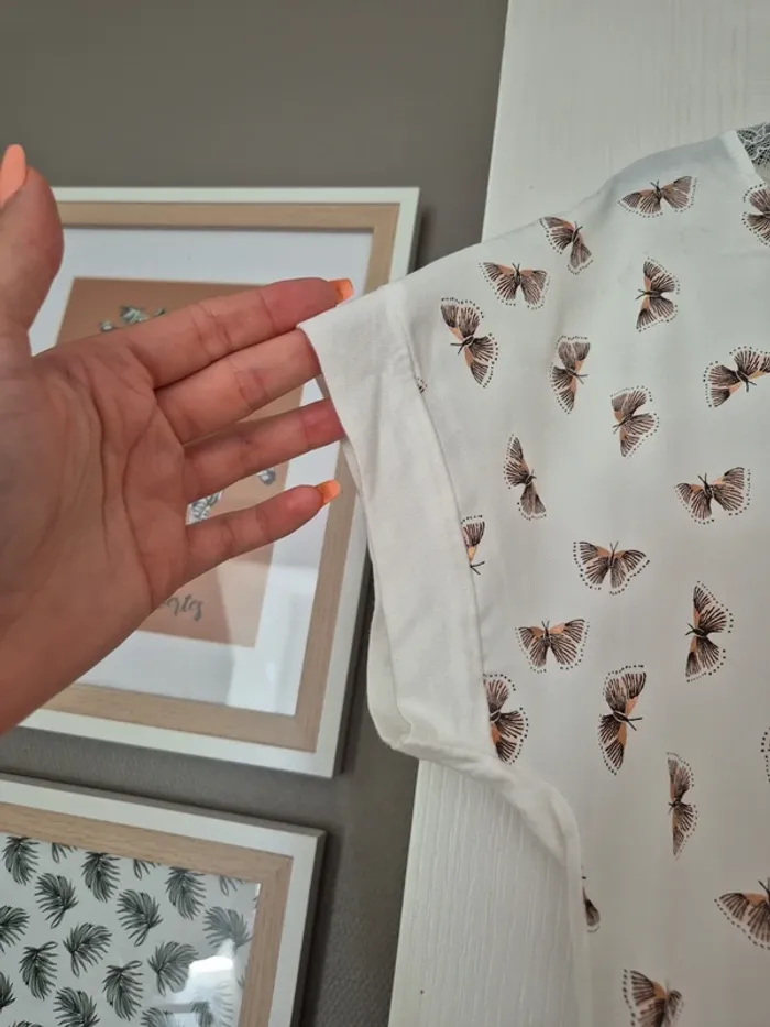 Blouse camaieu dentelle et papillons - photo numéro 4