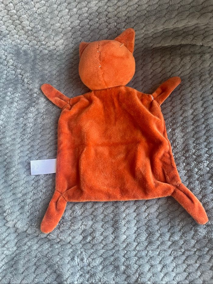 Doudou plat renard orange blanc feuilles Noreva - photo numéro 2