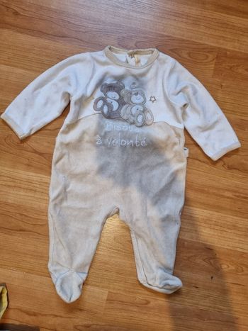 Pyjama nounours beige/blanc
