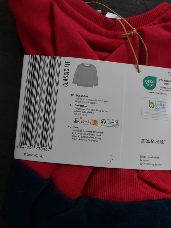 Tee-shirt manches longues mixte taille 18/24 mois neuf - photo numéro 2