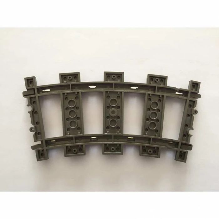 Rail courbe grise foncé train voie 9v 2867 pièce détachée Lego - photo numéro 2