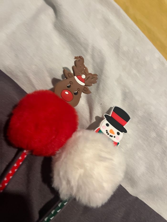 Lot de 2 stylos renne et bonhomme de neige thème Noël - photo numéro 4