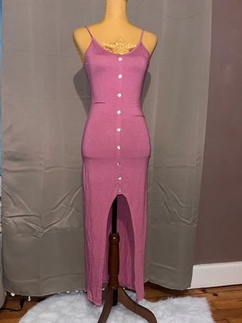 Robe longue rose courte devant taille unique