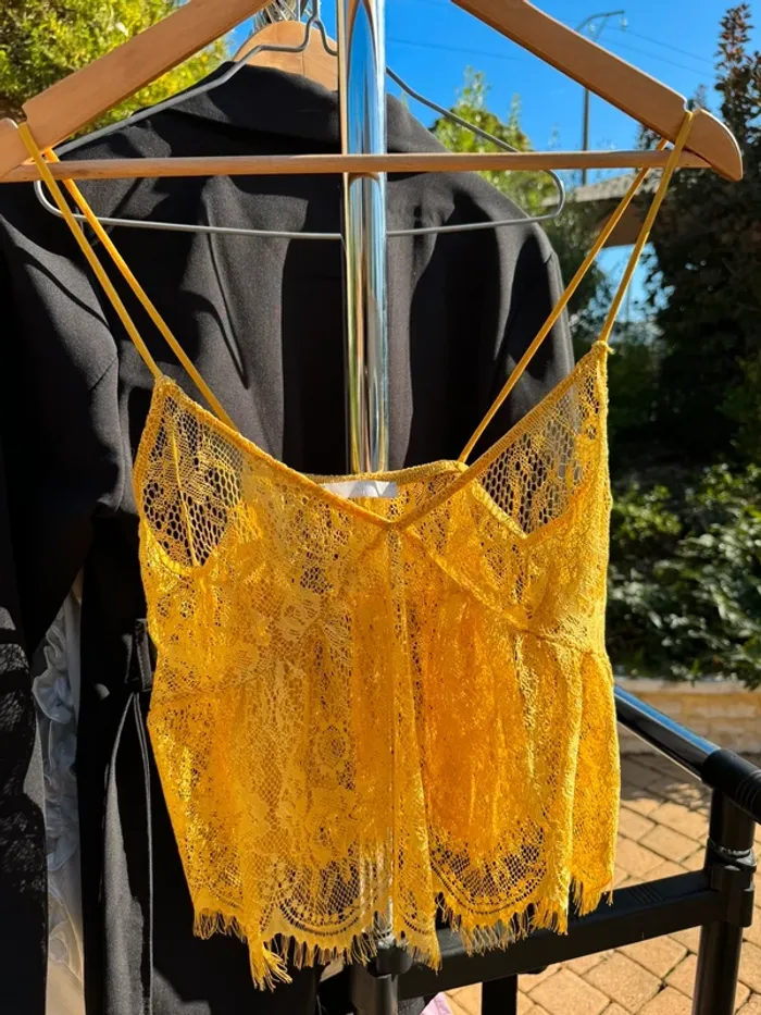 Top jaune transparent Zara