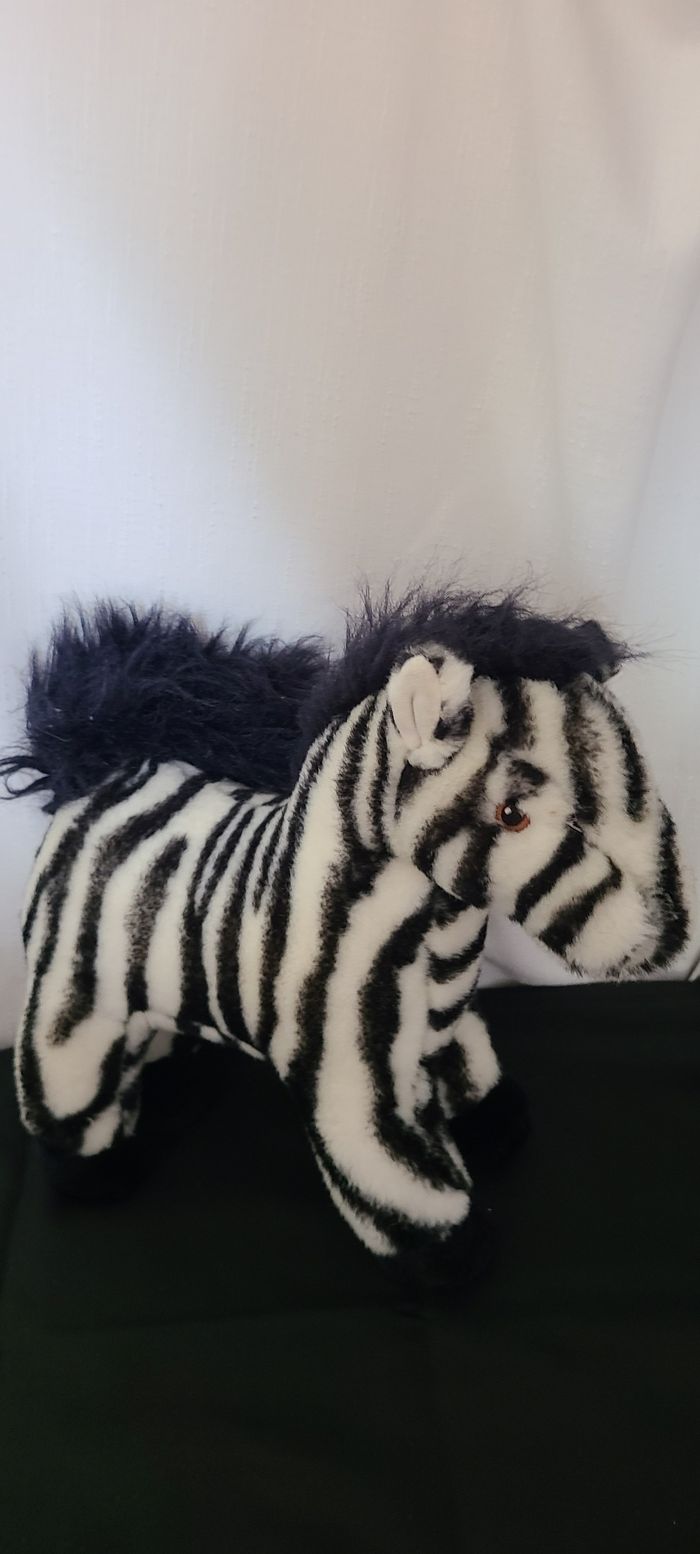 Peluche douce zèbre Ikea Hastig 30 cm, debout, noir et blanc