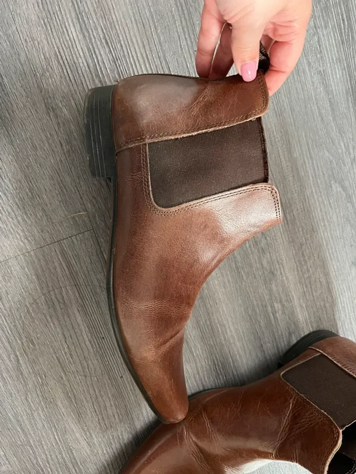 Bottines marron cuir asos - photo numéro 2