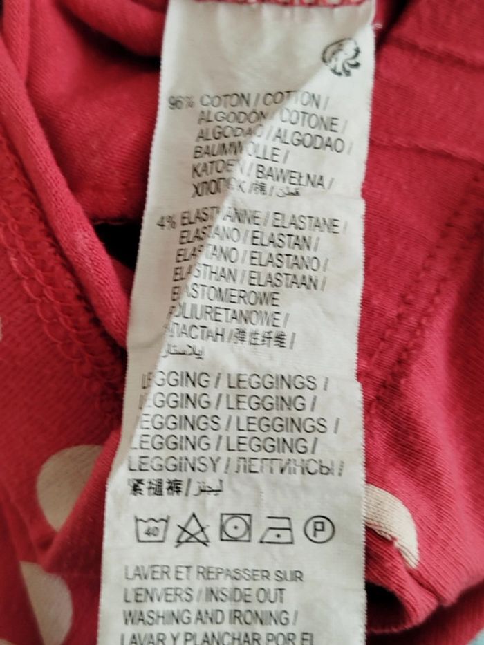 Legging long rose à pois blanc Kiabi taille 5 ans - photo numéro 4