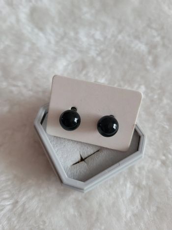 Boucles d'oreilles boules onyx