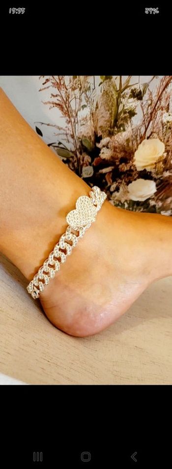 Bracelet de cheville cœur strass – Bijou chic et tendance