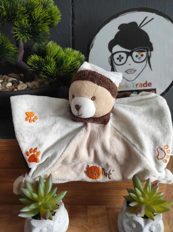 Doudou Knuffel Comforter Ours Baby Nat Marron Orange Empreinte  #geektradedoudou