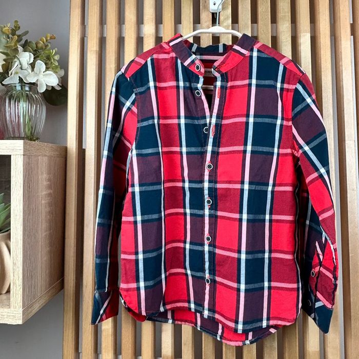 Jolie chemise garçon à carreaux rouge, 6 ans, orchestra