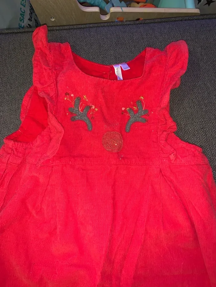 Salopette velours rouge noël - photo numéro 3