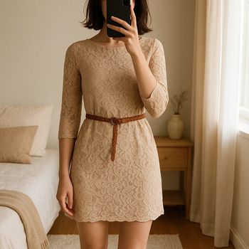 Magnifique robe beige en dentelle la redoute taille 36