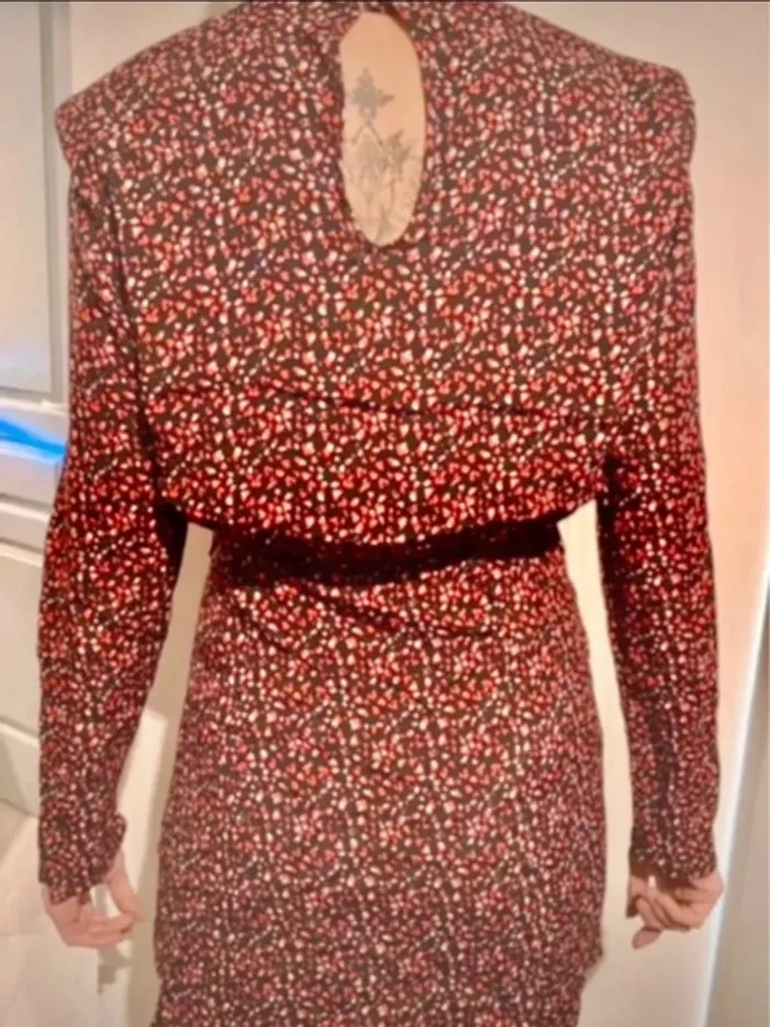 Robe La City bordeaux à motifs noir et blanc – taille 38 – neuve - photo numéro 5