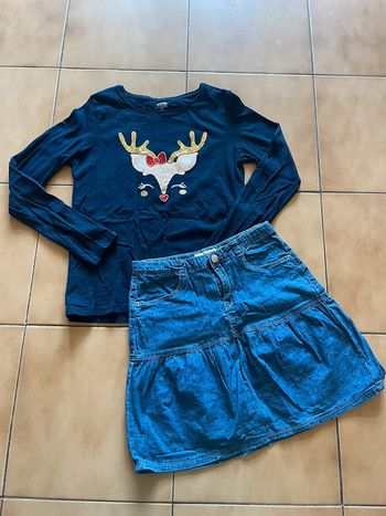 Ensemble fille jupe + t shirt 12 ans