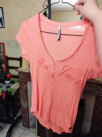 T-shirt top rose saumon Pepe Jeans M/38 y2k