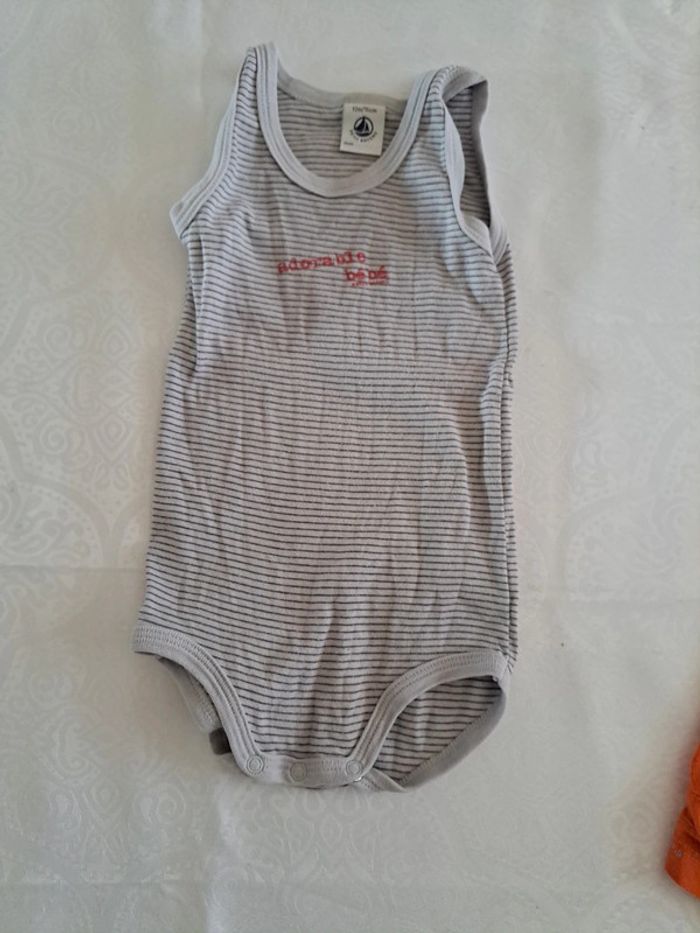 Ensemble bodie sans manche débardeurs et short 12mois petit bateau - photo numéro 3