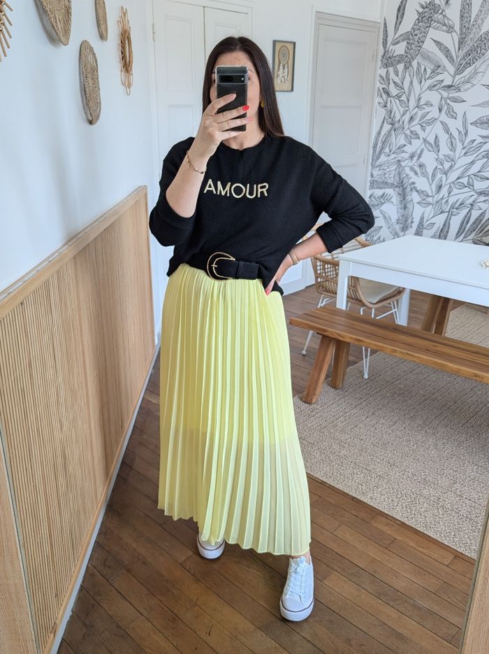 Robe longue Shanghai jaune pâle Taille unique - photo numéro 5