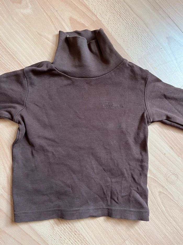 Joli sous-pull marron à col roulé Orchestra T. 2 ans/92 cm garçon TBE - photo numéro 3