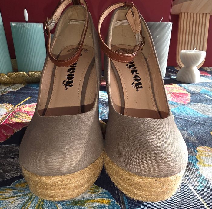 Talons compensés taupe 37 - photo numéro 3