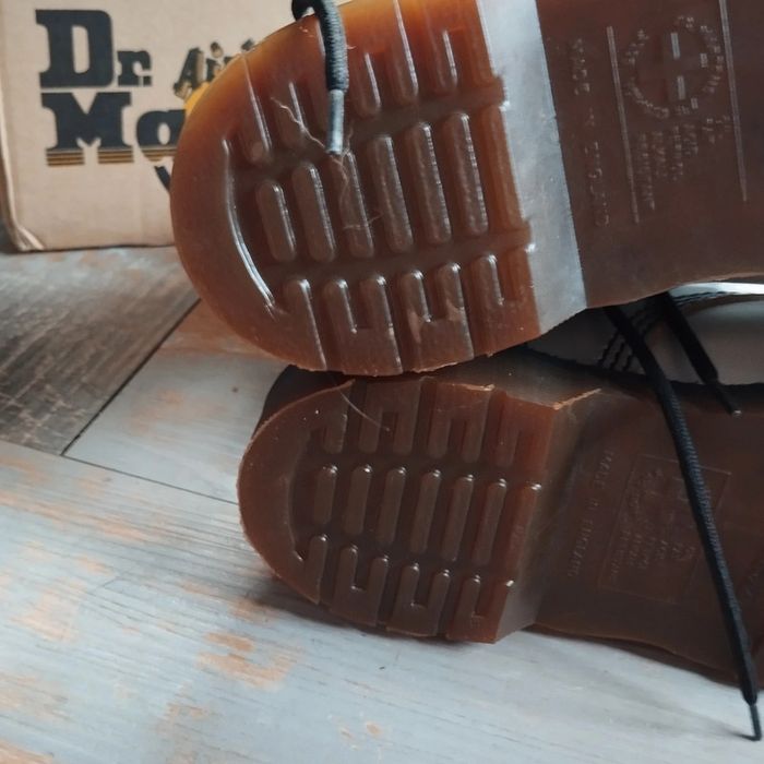 Rare vintage made in England boots bottines Dr.martens argenté cuir - photo numéro 7