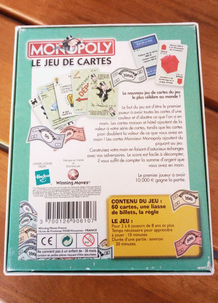 le jeu de cartes Monopoly - photo numéro 2