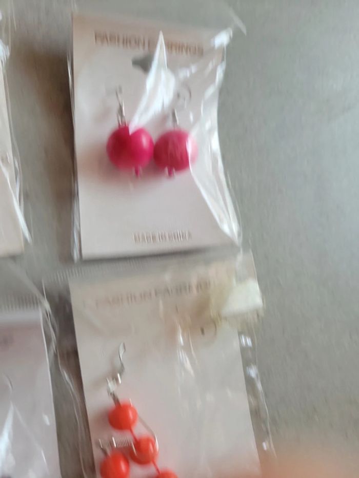 Lot bijoux boucles d'oreilles pendentif perle créole - photo numéro 5