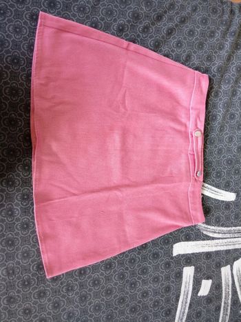 Jupe trapèze velours rose