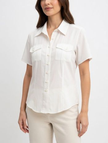chemisier manches courtes blanc avec 2 poches Taille 2 PERFECT neuf