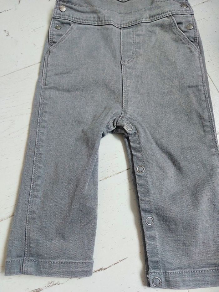 Salopette en jean gris Petit Bateau Taille 6 mois - photo numéro 3