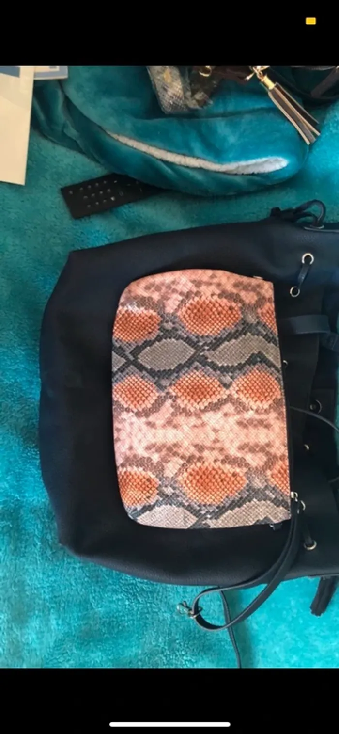 Sac + pochette bleu marine - photo numéro 2