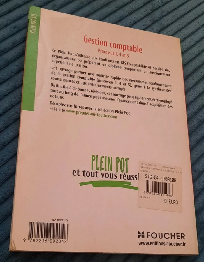 Livre Plein pot Bts Gestion comptable neuf - photo numéro 2