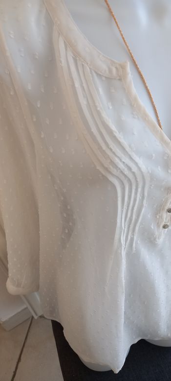 Chemisier blanc plumetis Kiabi