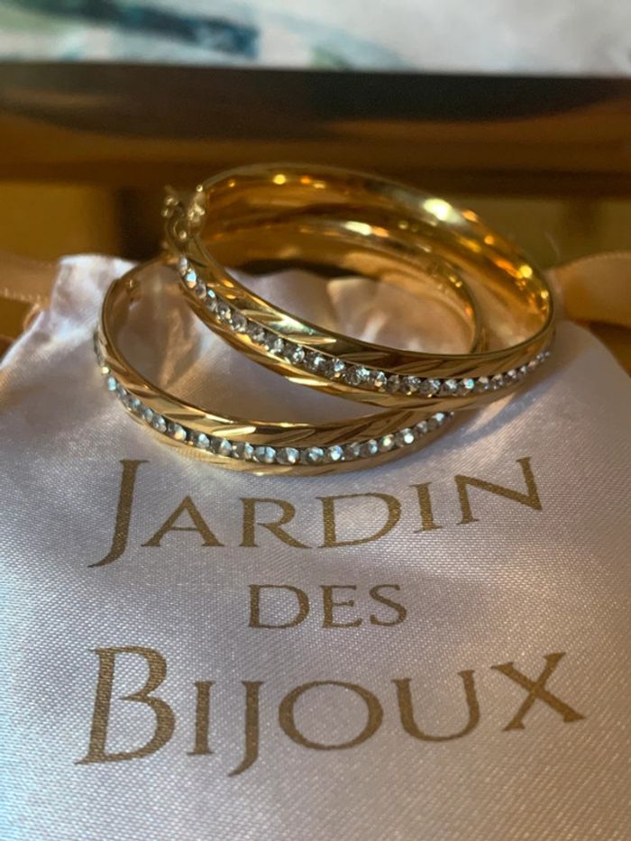 Créoles dorée avec zircons - photo numéro 4