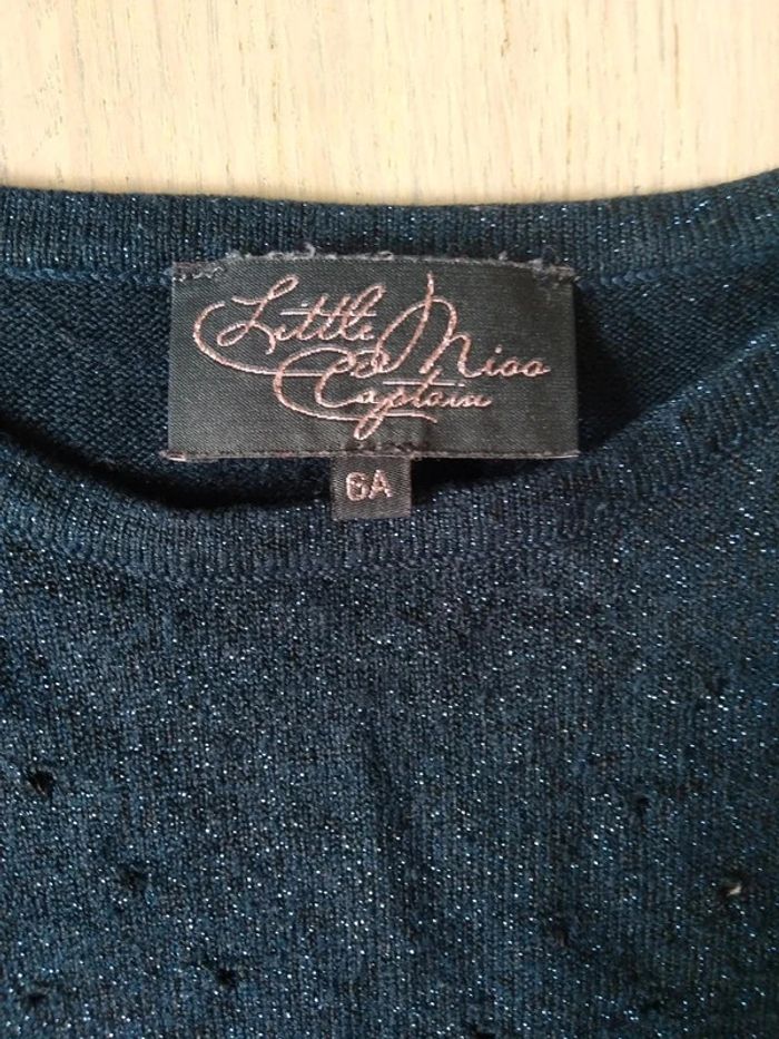 Robe pull bleu marine brillante 6 ans - photo numéro 5
