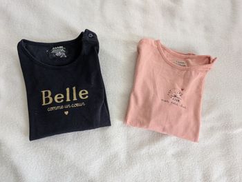 Lot de 2 t-shirts ML rose et marine - 36M - Kiabi