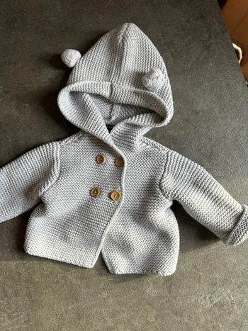 Gilet tricot point mousse